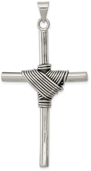 925 Sterling Silver Antiqued Cross Pendant QC6608