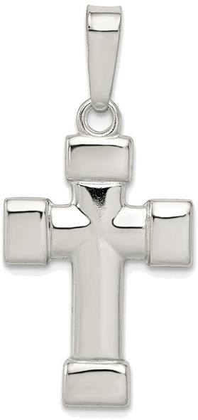 925 Sterling Silver Polished Cross Pendant QC7238