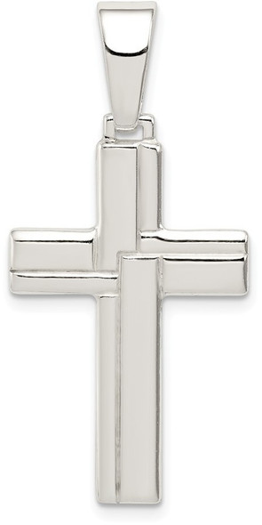 925 Sterling Silver Polished Cross Pendant QC7299