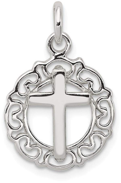 925 Sterling Silver Circle and Cross Pendant