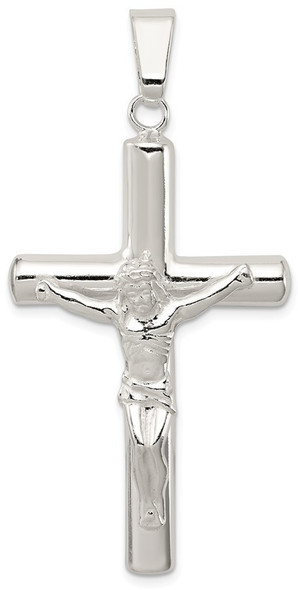 925 Sterling Silver Polished Hollow Crucifix Cross Pendant QC8281