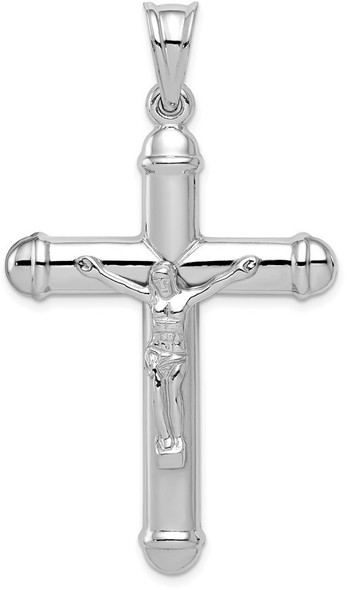 Rhodium-Plated 925 Sterling Silver Reversible Crucifix Pendant