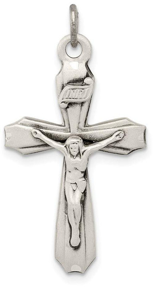 925 Sterling Silver Antiqued Inri Crucifix Pendant QC5437