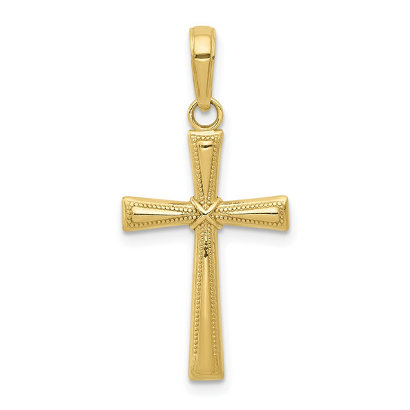 10k Yellow Gold Diamond-Cut X Cross Pendant