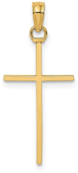 14k Yellow Gold 3-D Polished Stick Cross Pendant