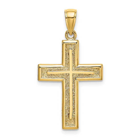 14k Yellow Gold 2-D Cross Pendant