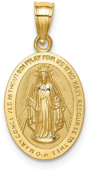 14k Yellow Gold Polished Virgin Mary Pendant