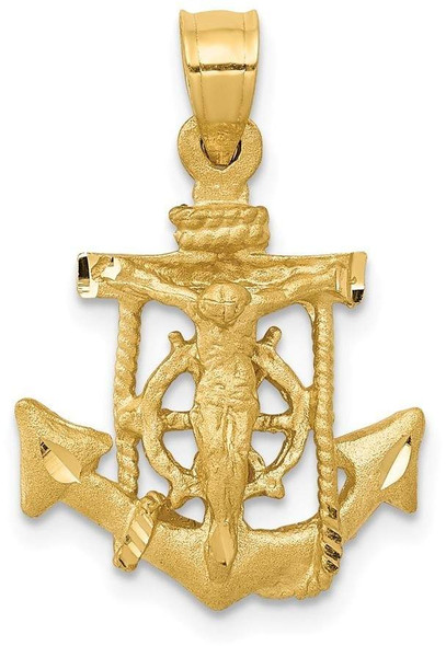 14k Yellow Gold Mariners Cross Pendant D12