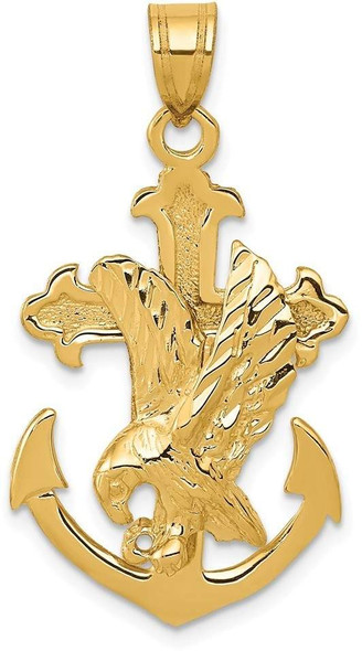 14k Yellow Gold Mariners Cross with Eagle Pendant