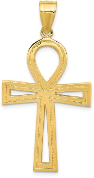 14k Yellow Gold Ankh Cross Pendant C175