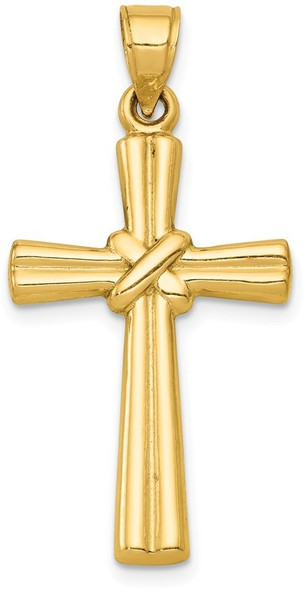 14k Yellow Gold Hollow Cross Pendant K6163