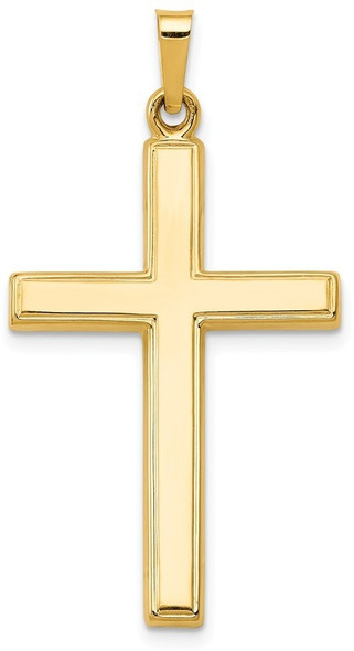 14k Yellow Gold Hollow Cross Pendant XR240