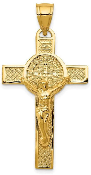 14k Yellow Gold San Benito 2-Sided Crucifix Pendant K6359