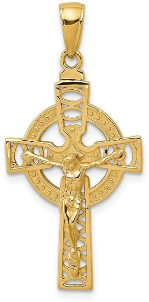 14k Yellow Gold Polished Celtic Crucifix Pendant