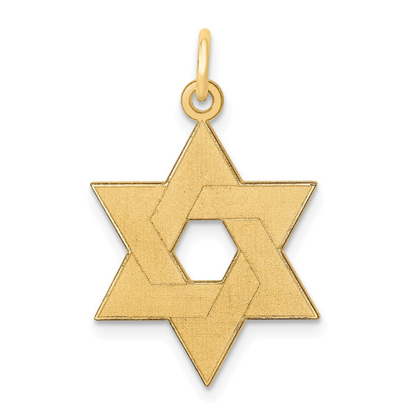 14k Yellow Gold Laser Designed Star Of David Pendant XR985