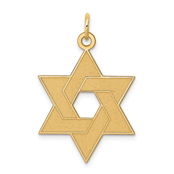 14k Yellow Gold Laser Designed Star Of David Pendant XR986