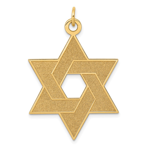 14k Yellow Gold Laser Designed Star Of David Pendant XR987