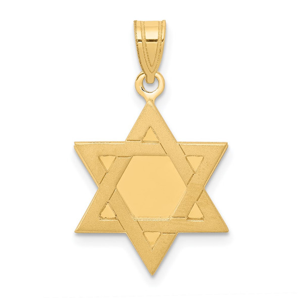 14k Yellow Gold Star Of David Pendant XK650