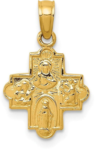 14k Yellow Gold Miniature Four Way Medal Pendant