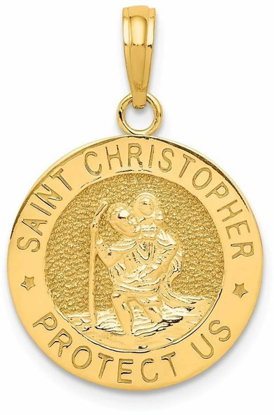 14k Yellow Gold Saint Christopher Medal Pendant K5079