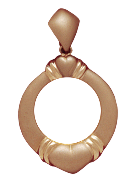 14K Yellow Gold Bezel 1/10 American Eagle, 1/10 KrugerrandPendant 16.5 mm