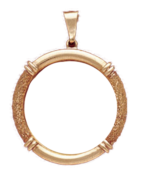 14K Gold Bezel NAUTICAL FRAME Pendant 27 mm