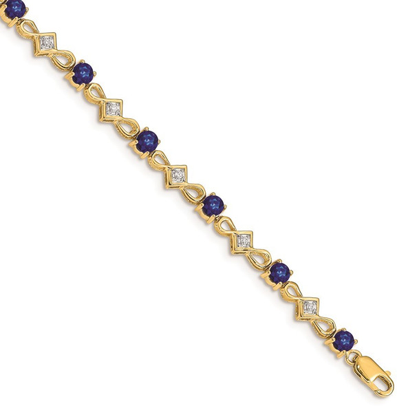 7" 14k Yellow Gold Diamond and Sapphire Bracelet BM4486-SA-010-YA