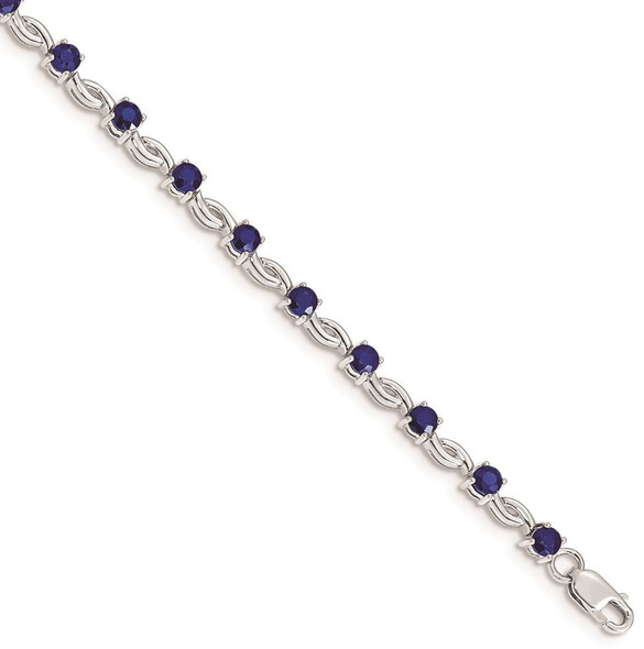 7" 14k White Gold Sapphire Bracelet BM4480-SA-W