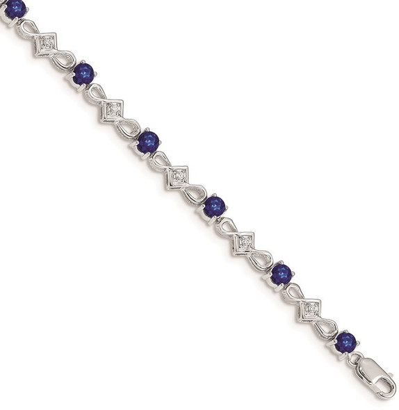 7" 14k White Gold Diamond and Sapphire Bracelet BM4486-SA-010-WA