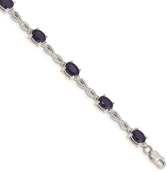 7" 14k White Gold Diamond and Sapphire Bracelet BM4488-SA-025-WA