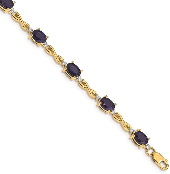 7" 14k Yellow Gold Diamond and Sapphire Bracelet BM4488-SA-025-YA