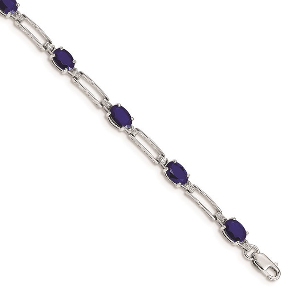 7" 14k White Gold Diamond and Sapphire Bracelet BM4489-SA-005-WA