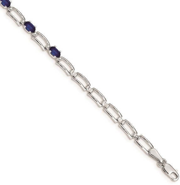 7" 14k White Gold Sapphire and Diamond Bracelet BM4752-SA-001-WA