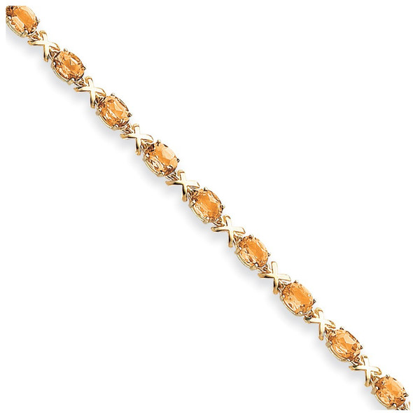 7" 14k Yellow Gold Citrine Bracelet X962CI