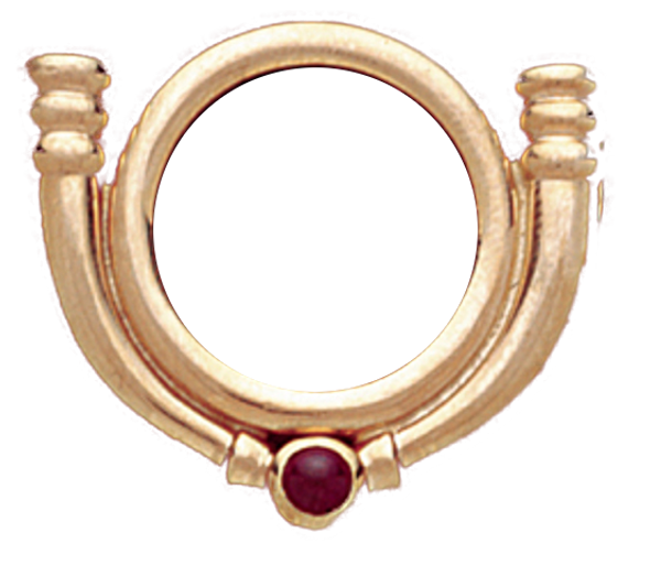 14K Gold RUBY SLIDE Bezel 18 mm CoinPendant