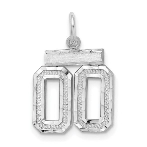 Sterling Silver Small Diamond-Cut #00 Charm