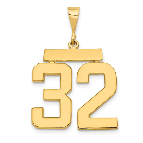 14k Yellow Gold Large Polished Number 32 Charm