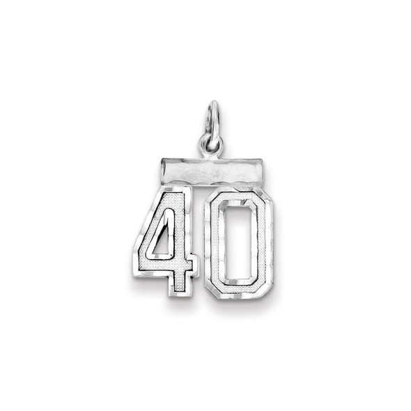Sterling Silver Rhodium-plated Small #40 Charm