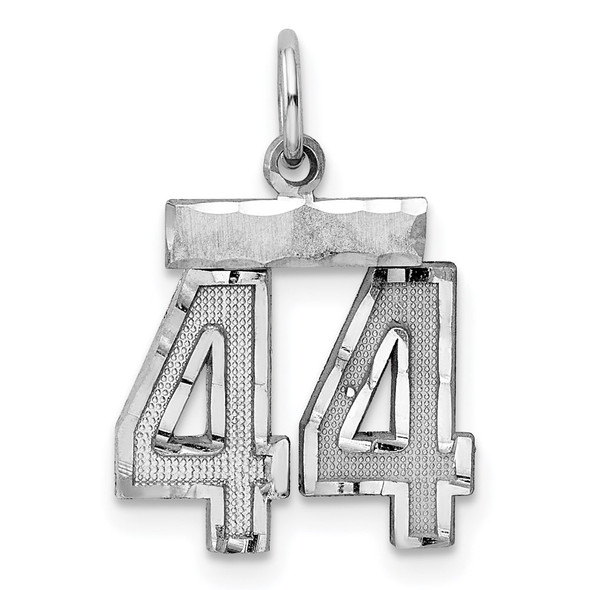 Sterling Silver Rhodium-plated Small #44 Charm