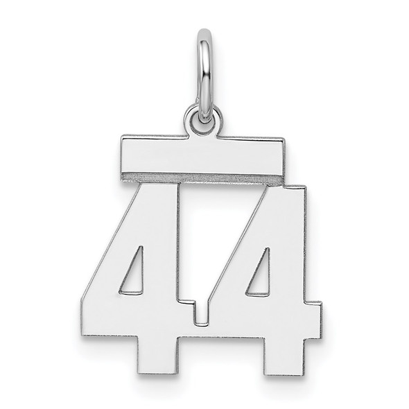 Sterling Silver Rhodium-plated Small Polished Number 44 Charm