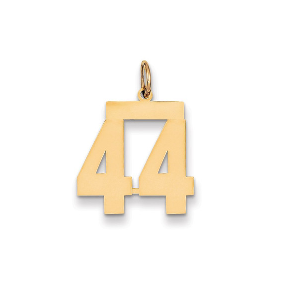 14k Yellow Gold Medium Polished Number 44 Charm LM44