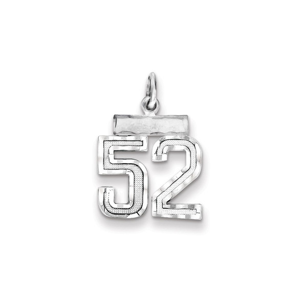 Sterling Silver Rhodium-plated Small #52 Charm