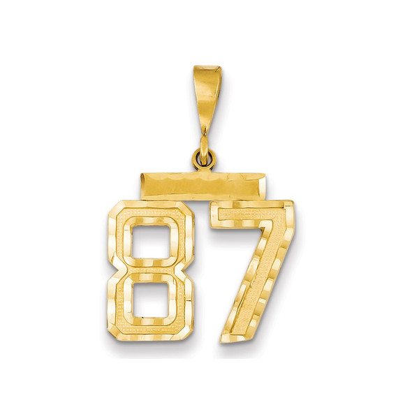 14k Yellow Gold Medium Diamond-cut Number 58 Charm MN87