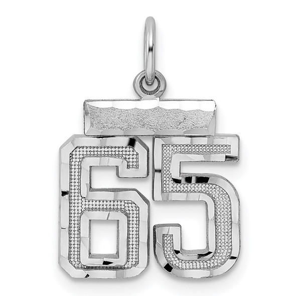Sterling Silver Rhodium-plated Small #65 Charm
