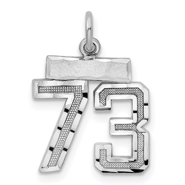 Sterling Silver Rhodium-plated Small #73 Charm