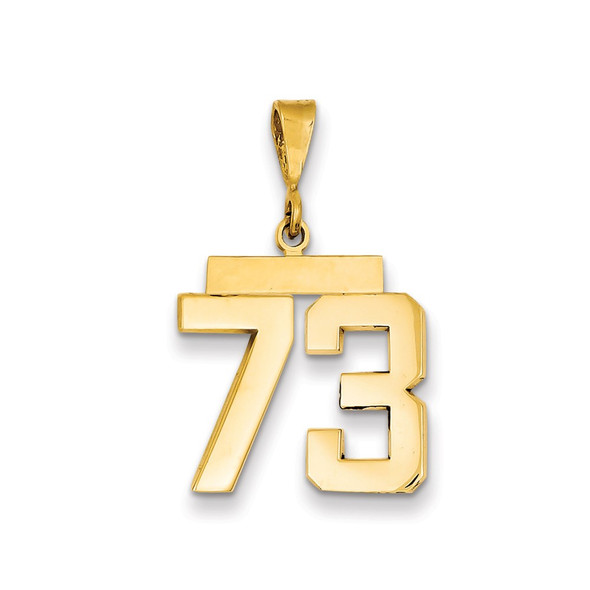 14k Yellow Gold Medium Polished Number 73 Pendant MP73