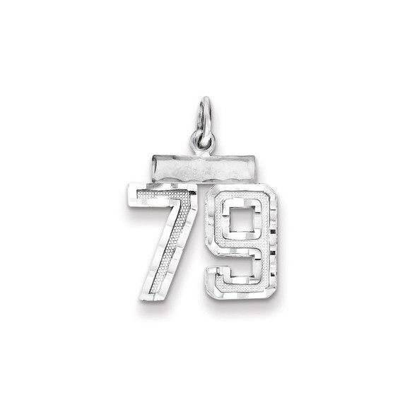 Sterling Silver Rhodium-plated Small #79 Charm