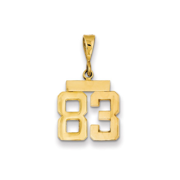 14k Yellow Gold Small Polished Number 83 Charm SP83