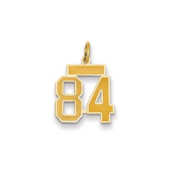 14k Yellow Gold Small Satin Number 84 Charm