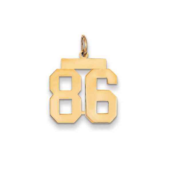 14k Yellow Gold Medium Polished Number 86 Charm LM86